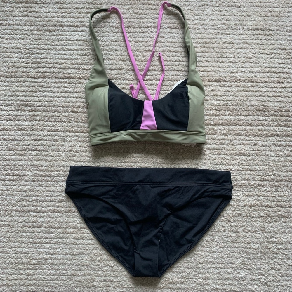 Prana Tulum Bikini Top & Summer Wave Bikini Bottom NWT Size Medium